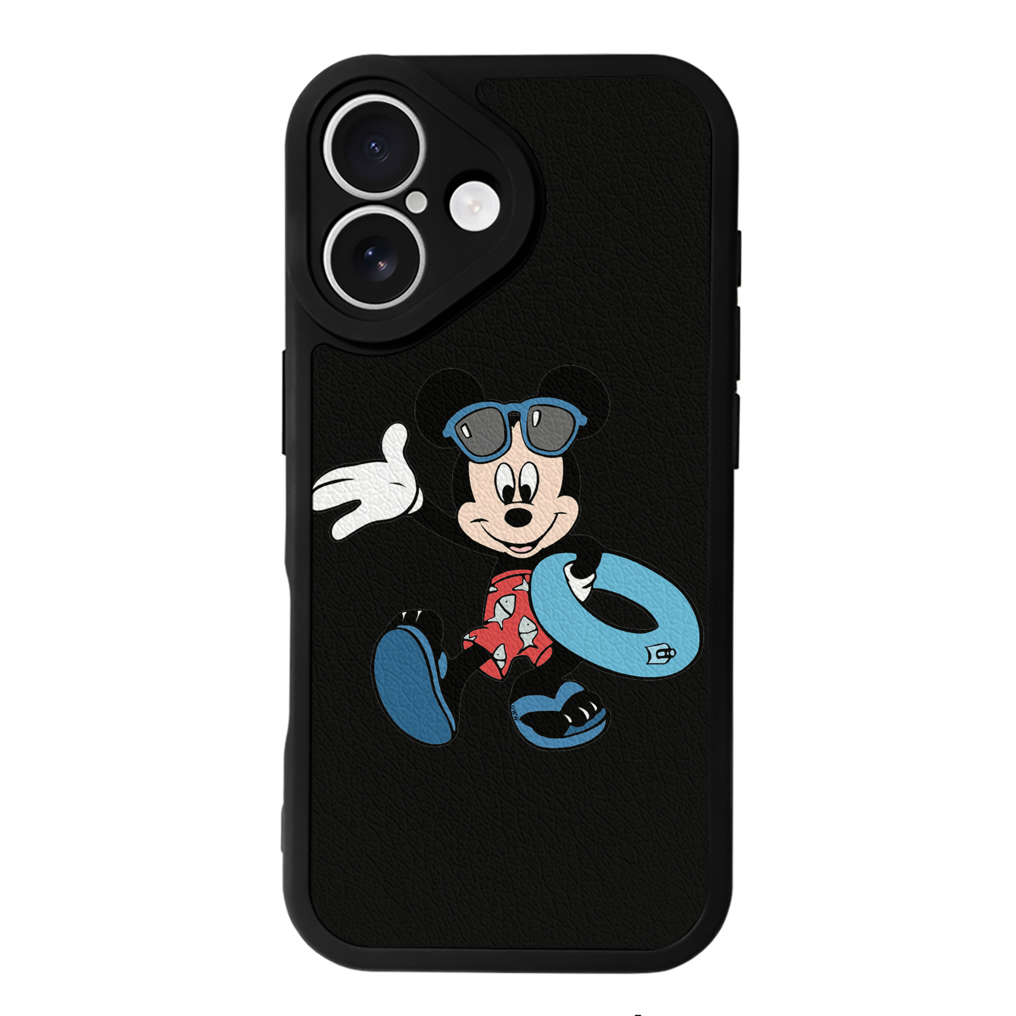 （画像用） ミッキーマウス Mickey Mouse 【iPhone 16シリーズ対応】シリコンスマホケース（レザー調） 材質：シリコン